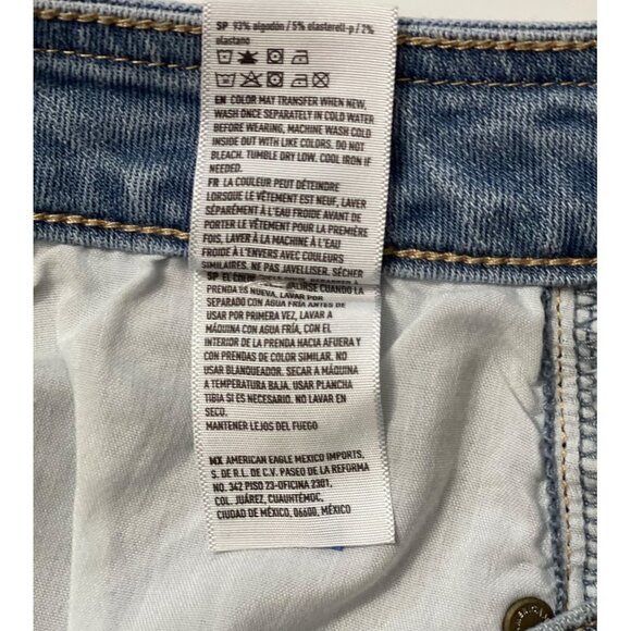 AEO AMERICAN EAGLE Super Stretch Women's A-Line Jean Skirt Size 4 Denim Y2K Mini - Picture 9 of 11